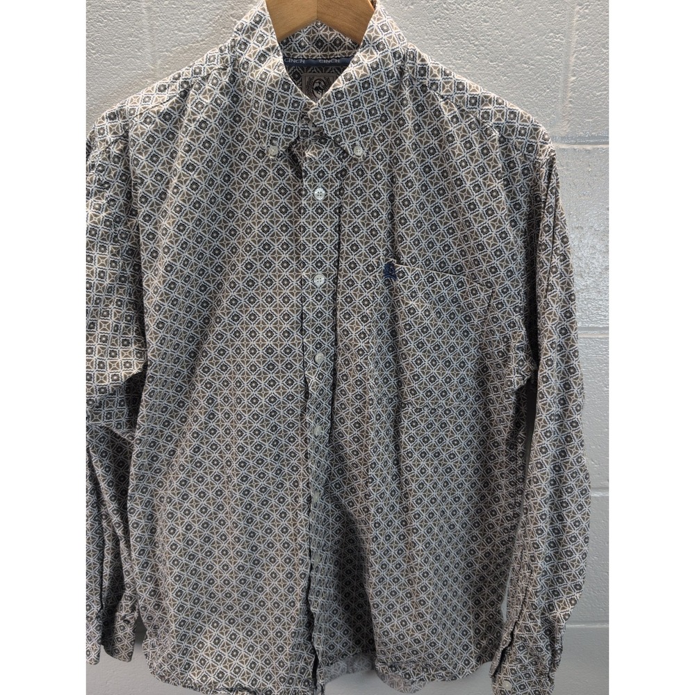 Cinch Men's Shirt Small Multicolor Button Down Long Sleeve Western Cowboy Rodeo